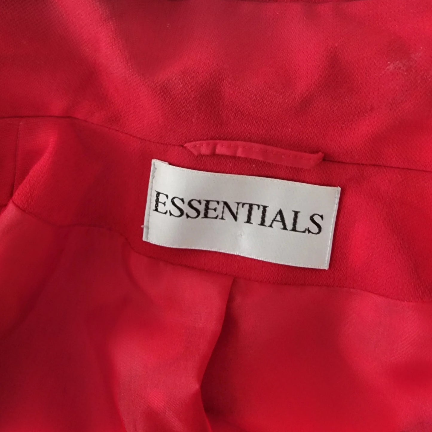 Essentials Womens Red Fitted Lined Jacket UK 12 - Timelessfashions