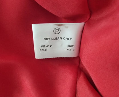 Essentials Womens Red Fitted Lined Jacket UK 12 Timeless Fashions