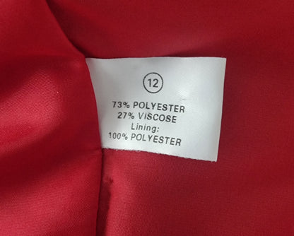 Essentials Womens Red Fitted Lined Jacket UK 12 Timeless Fashions