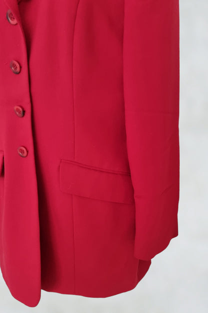Essentials Womens Red Fitted Lined Jacket UK 12 Timeless Fashions