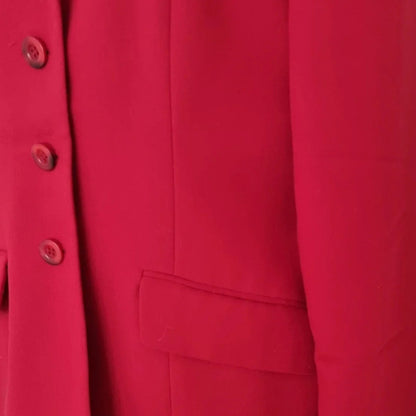 Essentials Womens Red Fitted Lined Jacket UK 12 - Timelessfashions