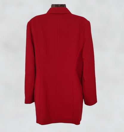 Essentials Womens Red Fitted Lined Jacket UK 12 Timeless Fashions
