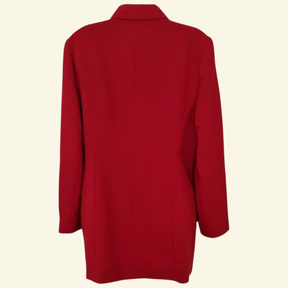 Essentials Womens Red Fitted Lined Jacket UK 12 - Timelessfashions