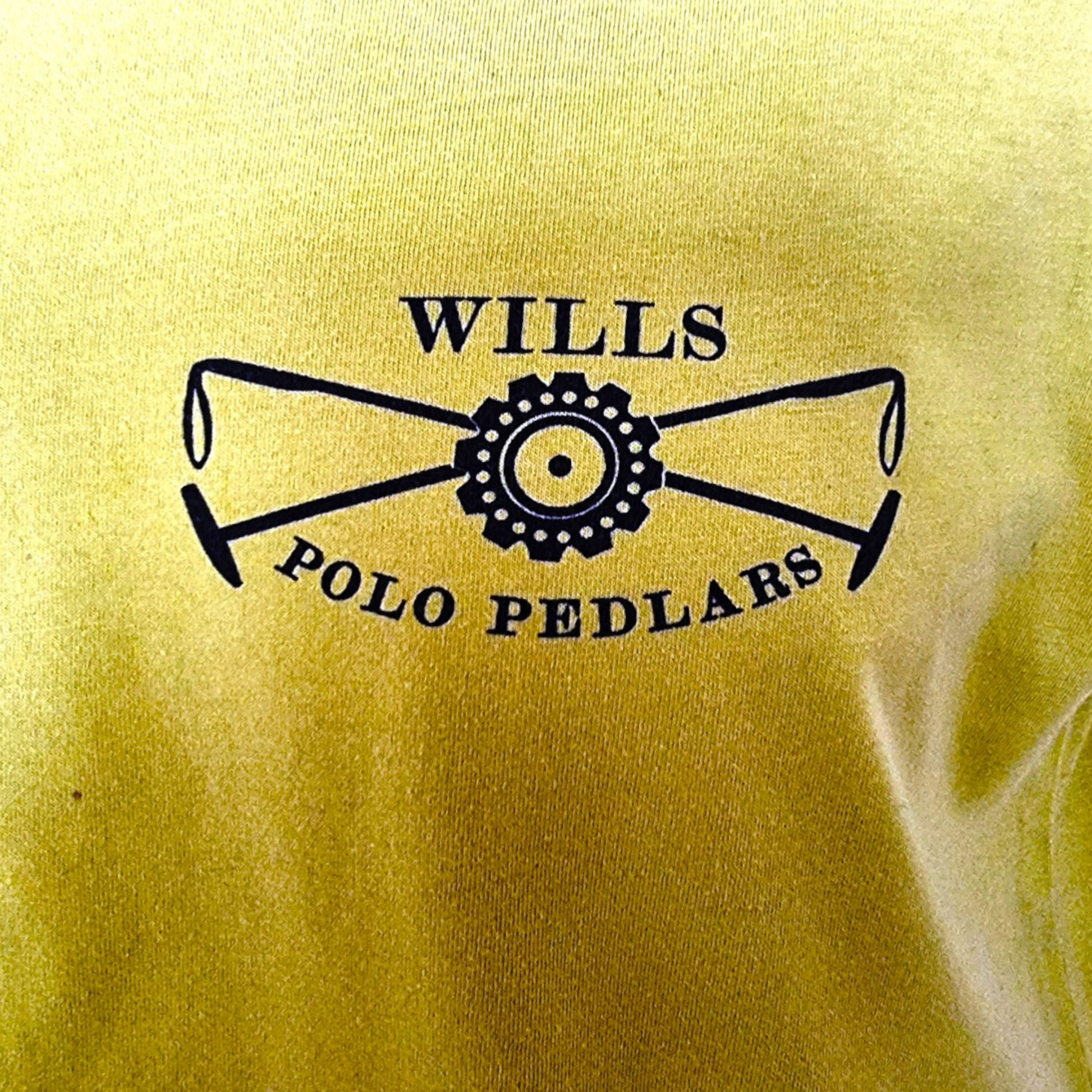 Olive green T shirt with Wills Polo Pedlars logo