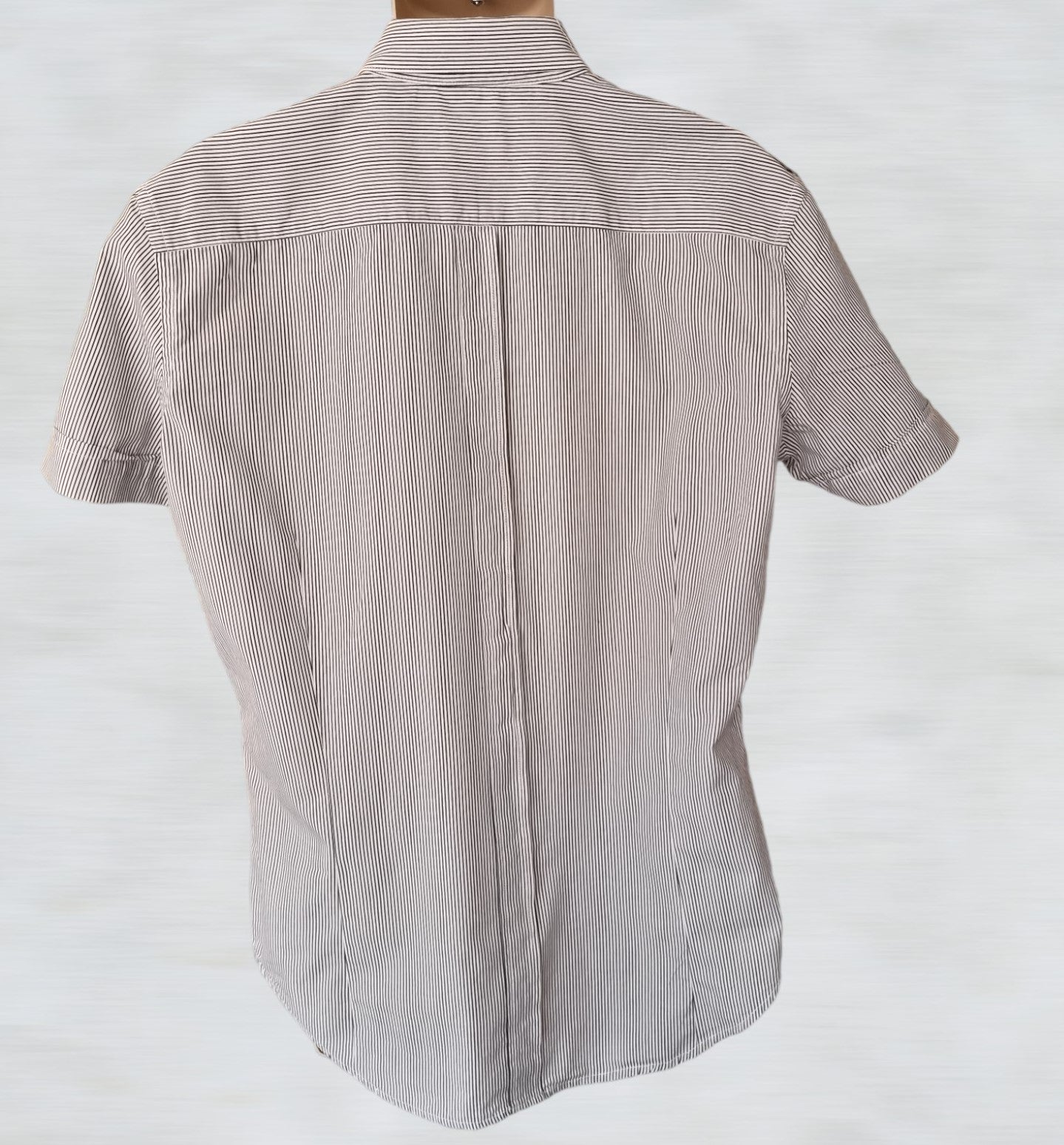 Diesel Men’s Black & White Striped Short Sleeve Cotton Shirt UK XXL Timeless Fashions