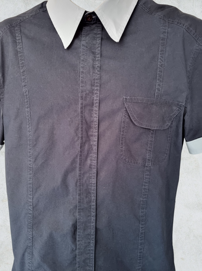 Versace Jeans Couture Men's Blue Cotton Short Sleeved Shirt Collar 17” Timeless Fashions