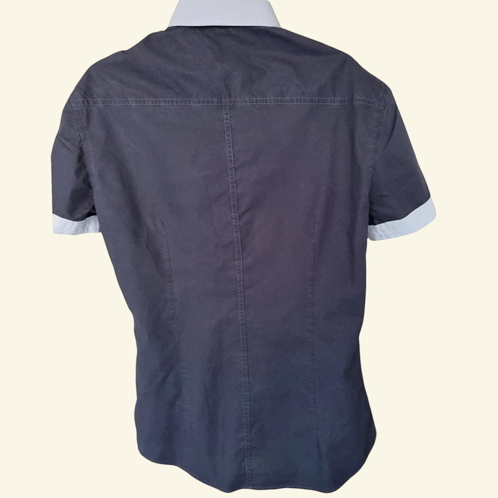 Versace Jeans Couture Men's Blue Cotton Short Sleeved Shirt Collar 17” - Timelessfashions