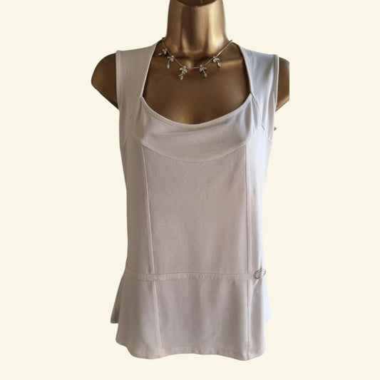 Marks And Spencer Off White Classic Vest Top UK 18 US 14 EU 46 - Timelessfashions