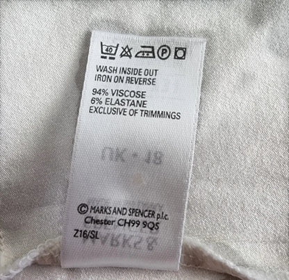 Marks And Spencer Off White Classic Vest Top UK 18 US 14 EU 46 - Timelessfashions