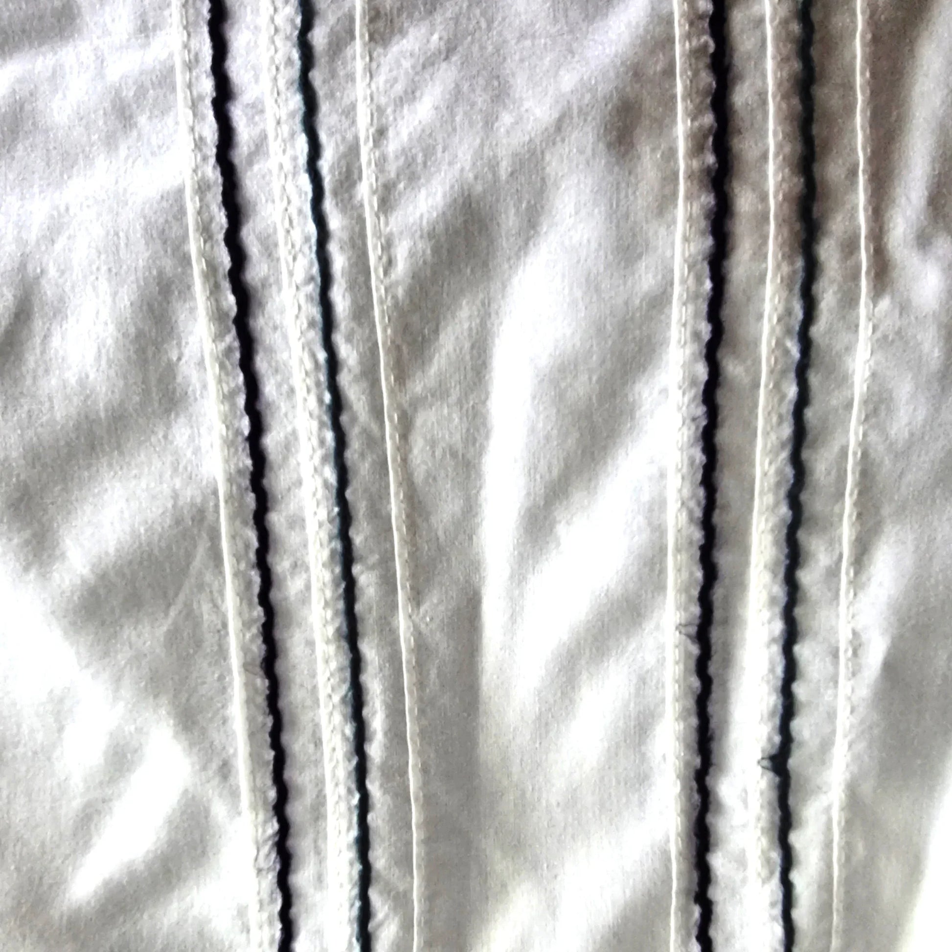 French Connection Men's White Striped Long Sleeve Shirt UK M - Timelessfashions