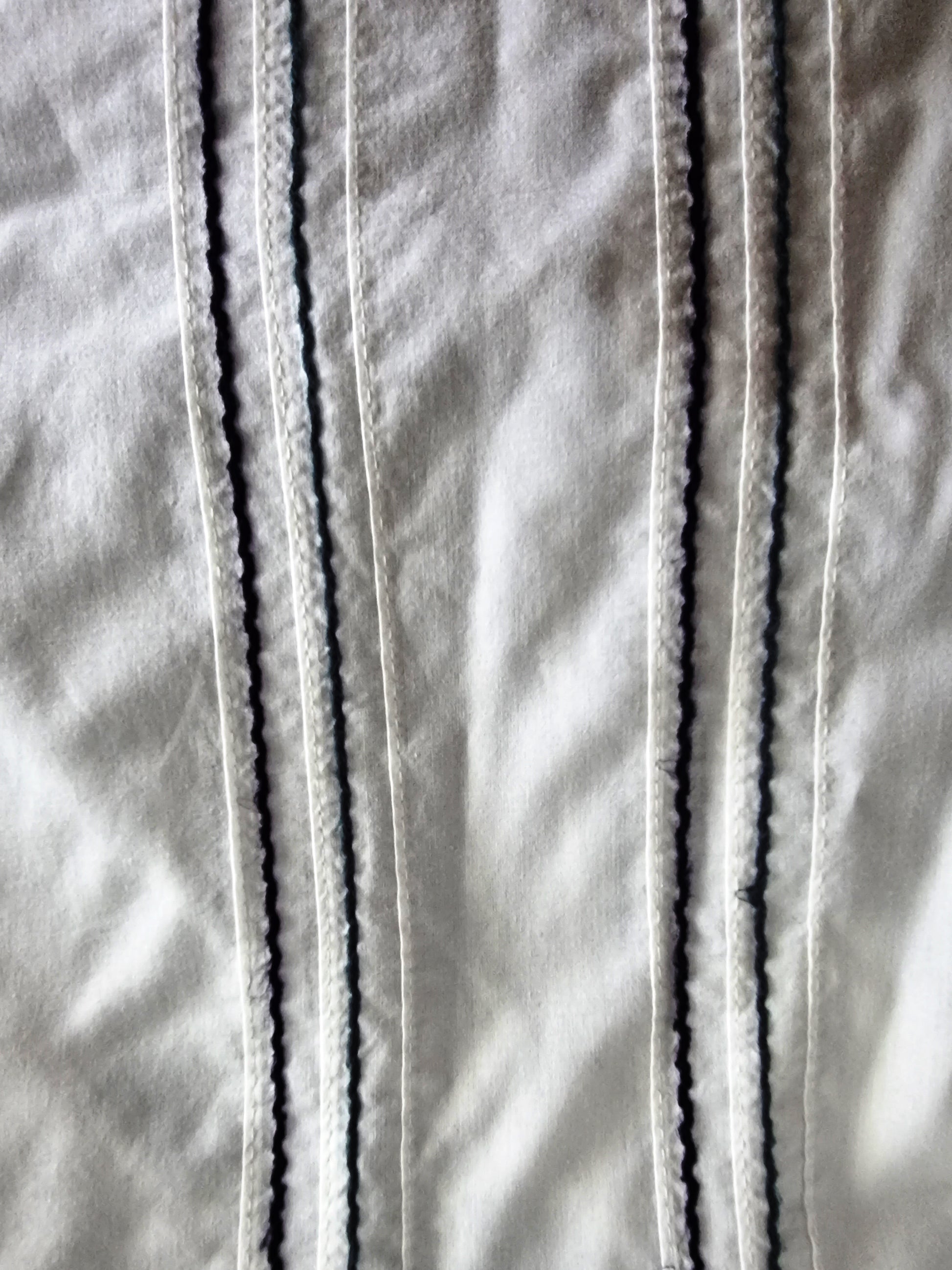 French Connection Men's White Striped Long Sleeve Shirt UK M Timeless Fashions