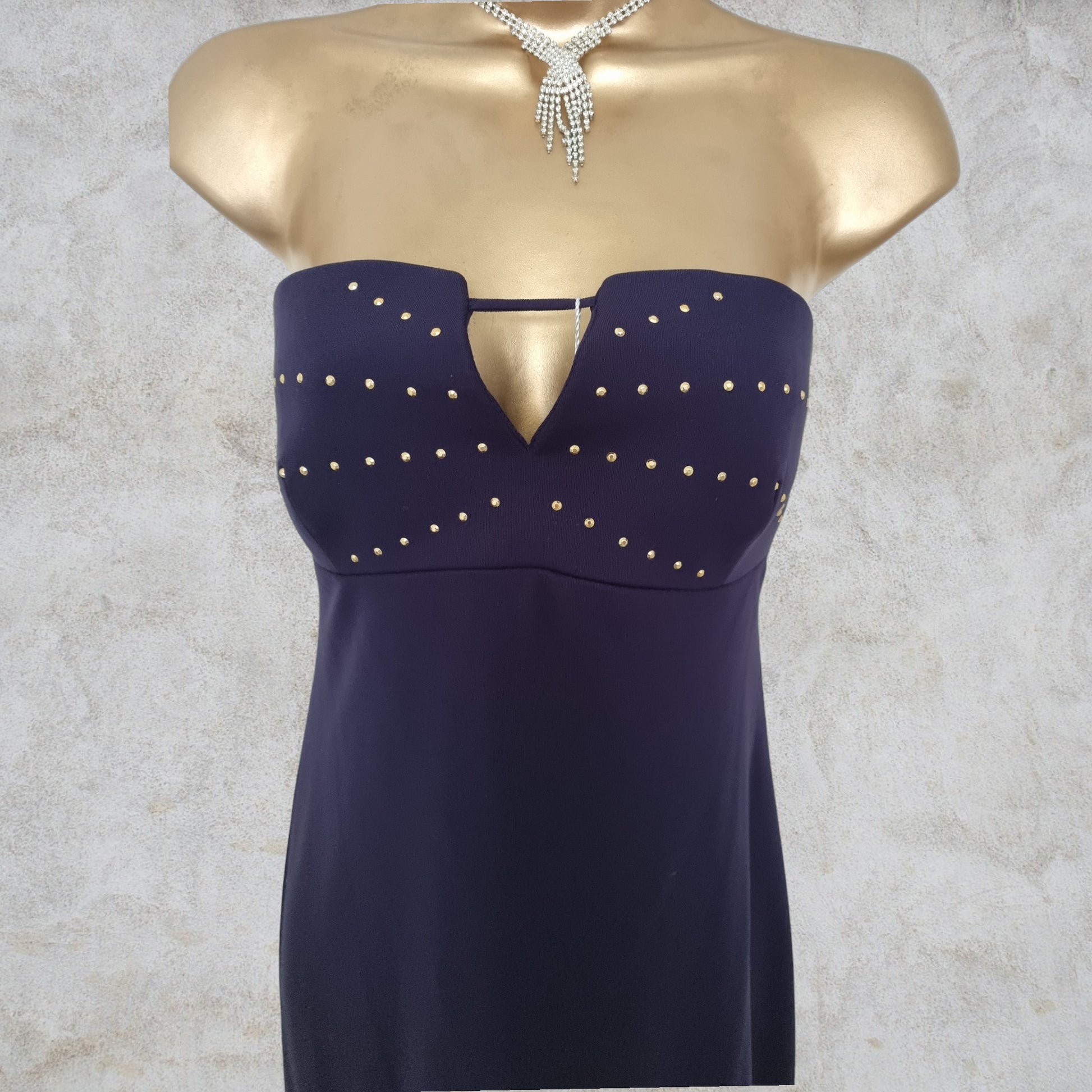 Versace Jeans Couture Navy Strapless Mini Dress UK 6 US 8 EU 36 IT 42 Timeless Fashions