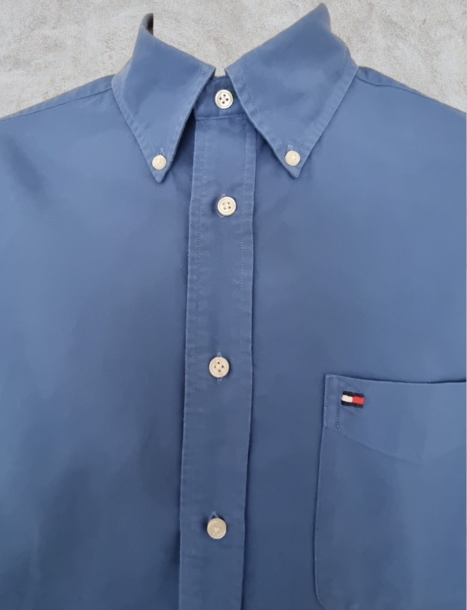 Tommy Hilfiger Mens Blue Casual Oxford Shirt Size M Timeless Fashions