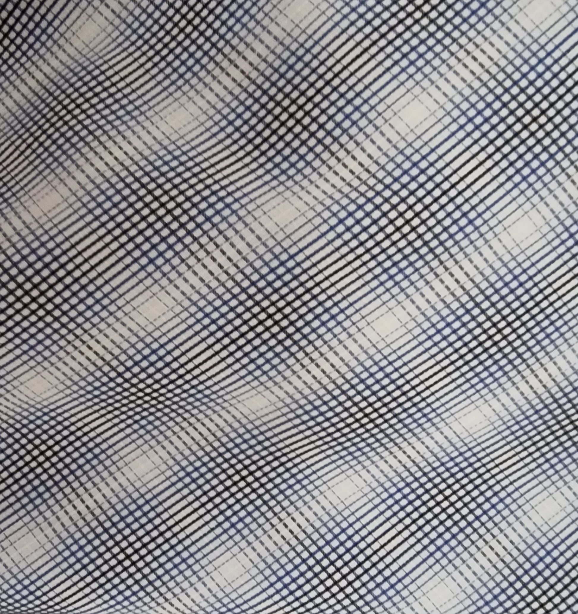 Plaid pattern fabric swatch in blue and beige