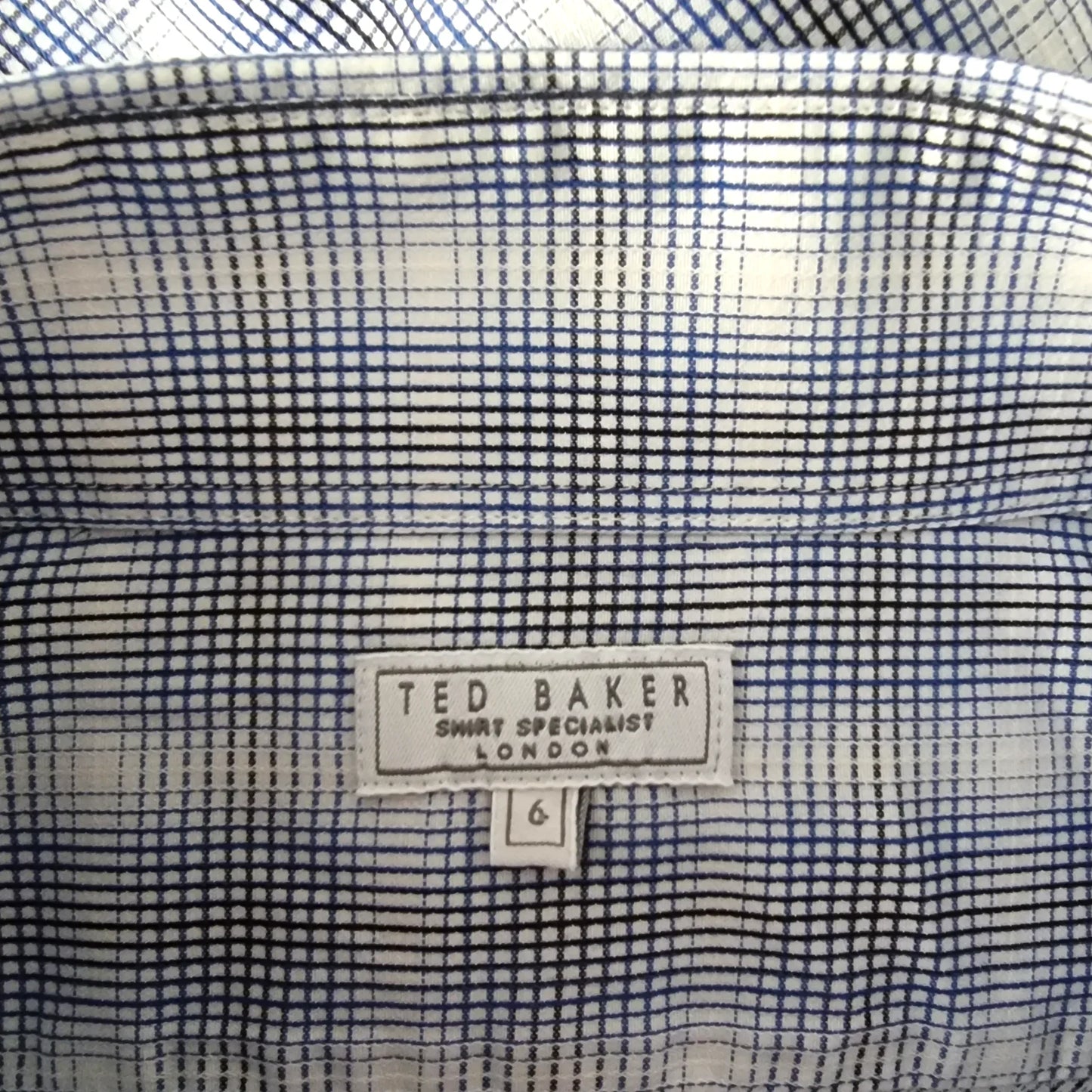 Ted Baker Mens Long Sleeve Blue & White Check Shirt. Size 6 - Timelessfashions