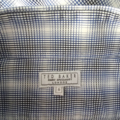 Ted Baker Mens Long Sleeve Blue & White Check Shirt. Size 6 - Timelessfashions