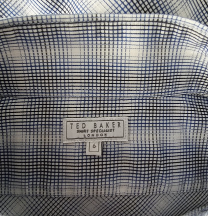 Ted Baker label on a checkered fabric background