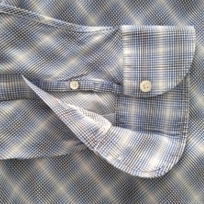 Ted Baker Mens Long Sleeve Blue & White Check Shirt. Size 6 - Timelessfashions