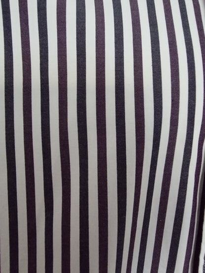 Tommy Hilfiger Mens Navy, Purple and White Stripe Long Sleeve Shirt UK L Timeless Fashions