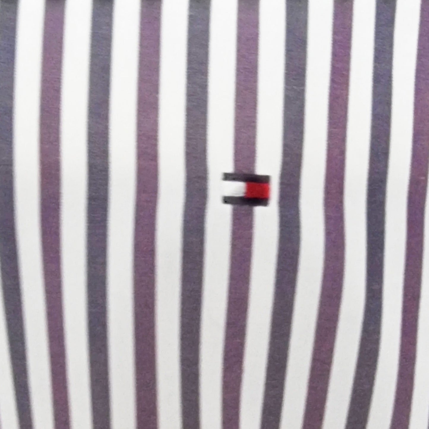 Tommy Hilfiger Mens Navy, Purple and White Stripe Long Sleeve Shirt UK L - Timelessfashions