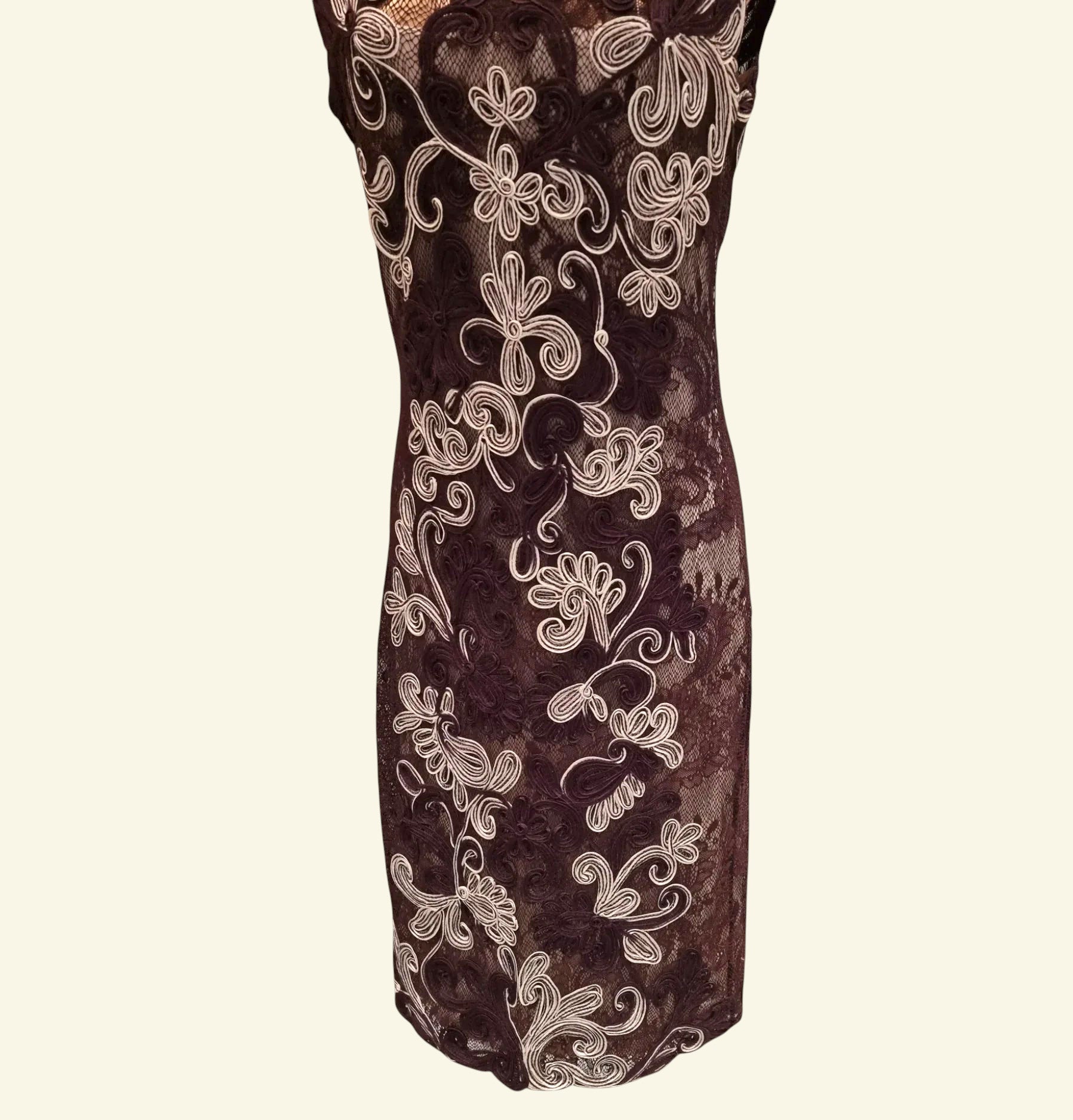 Phase Eight Ladies Aubergine Tapework Midi Dress. UK 10 US 6 EU 38 - Timelessfashions
