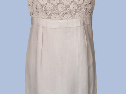 L.K. Bennett Womens Cream Lace Front Dress UK 12 US 8 EU 40 Timeless Fashions