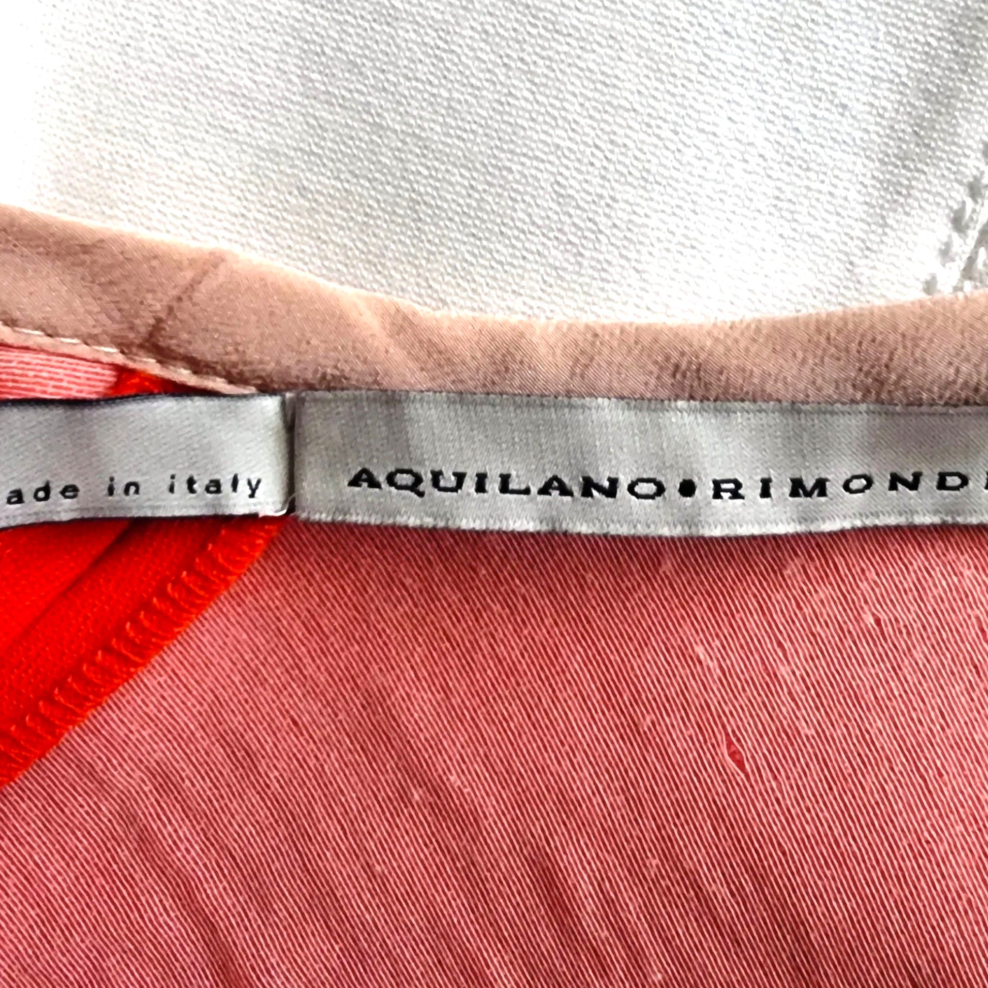 Aquilano Rimondi Womens Orange and White Fit and Flare Dress UK 8 US 4 EU 36 IT 40 - Timelessfashions