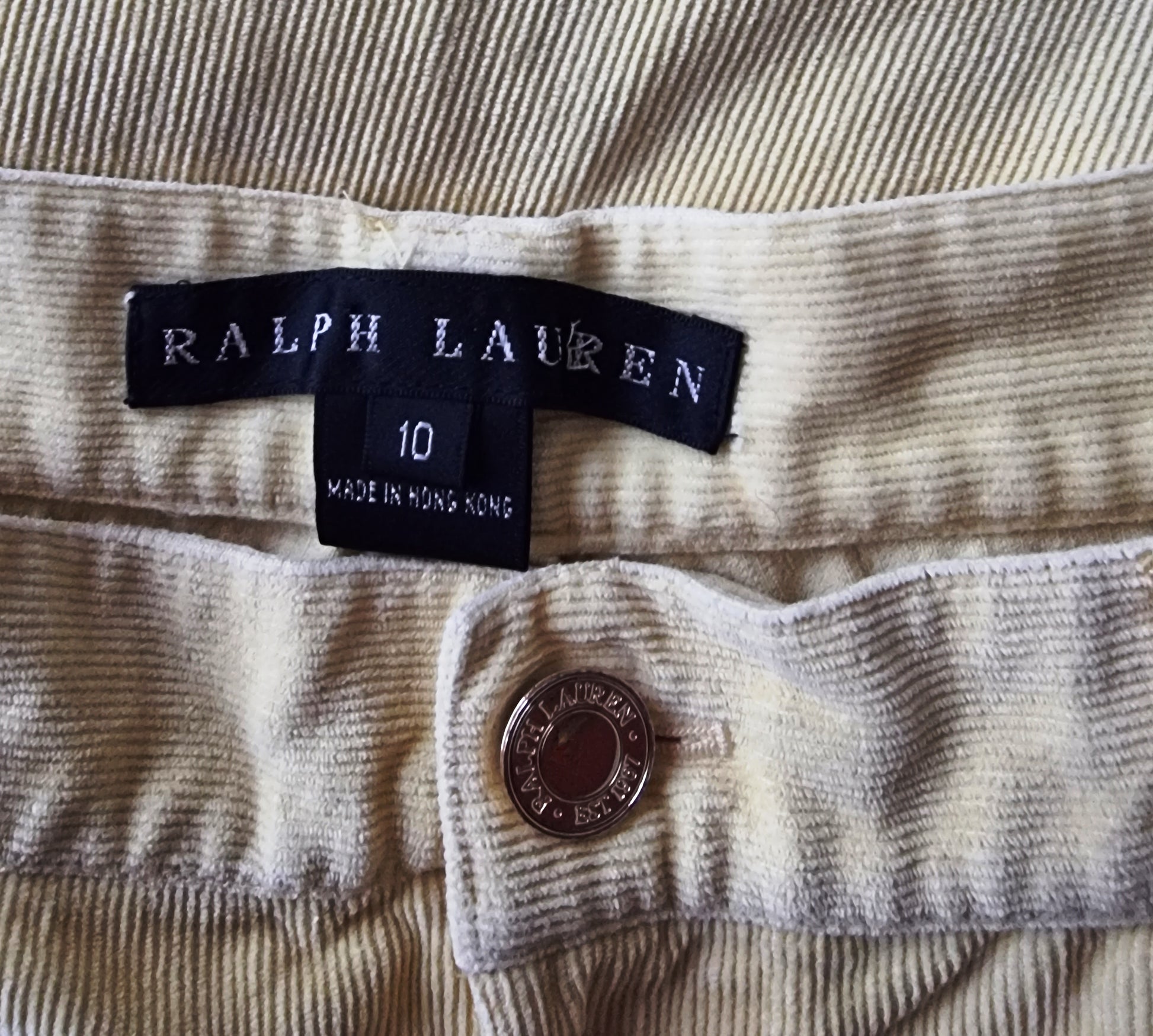 Ralph Lauren Womens Mid Rise Yellow Fine Corduroy Jeans UK 10 US 6 EU 38 Timeless Fashions