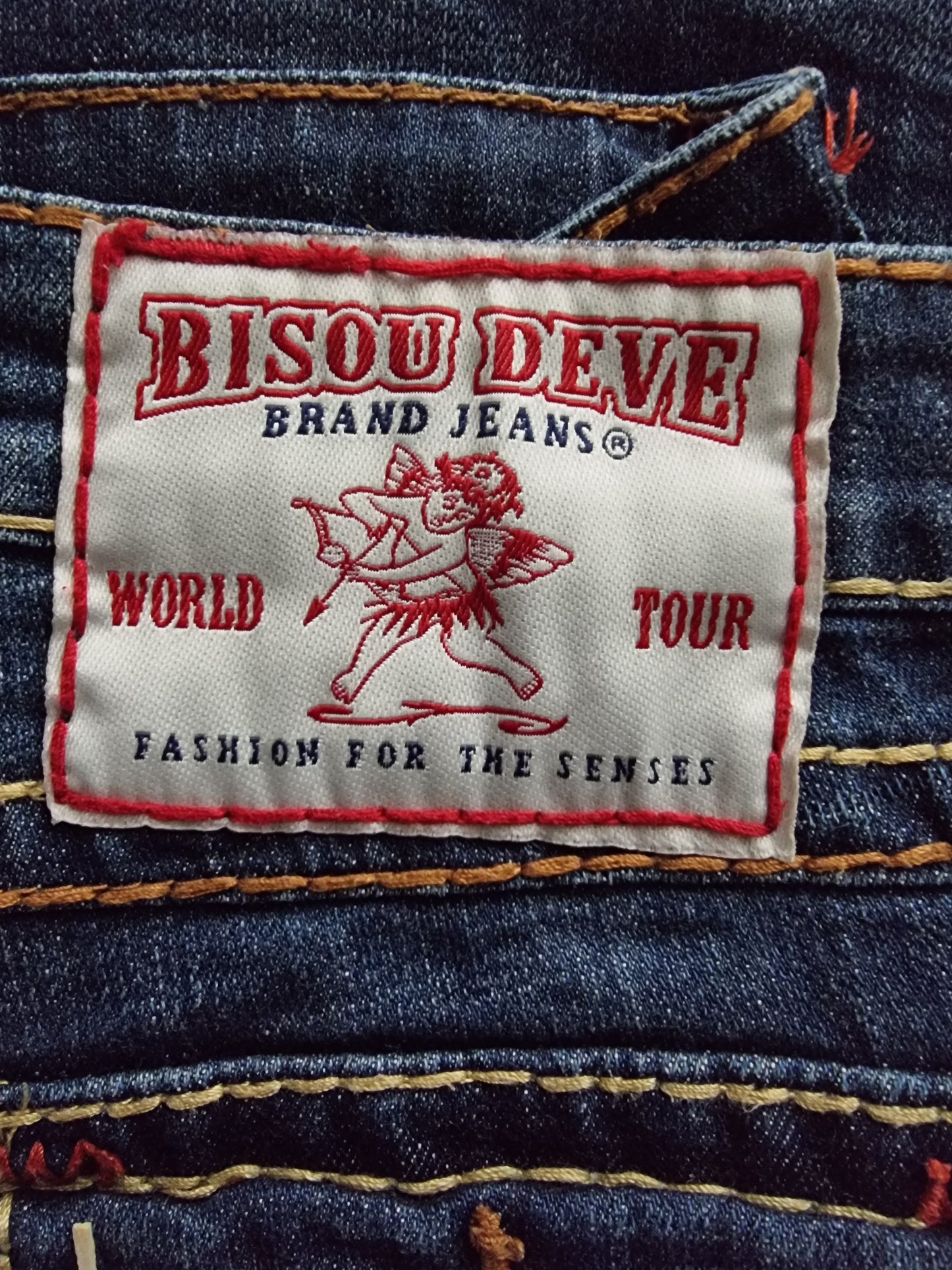 Bisou D'Eve Womens Blue Straight Leg Low Rise Jeans UK 10 US 6 EU 38 Timeless Fashions