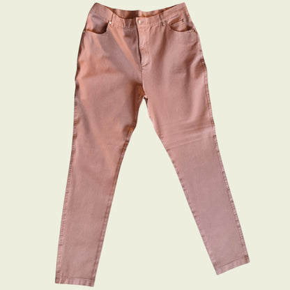 Pink pants on a beige background