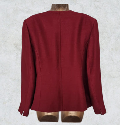 Jacques Verte Womens Red Lined Jacket UK 16 US 12 EU 44 Timeless Fashions