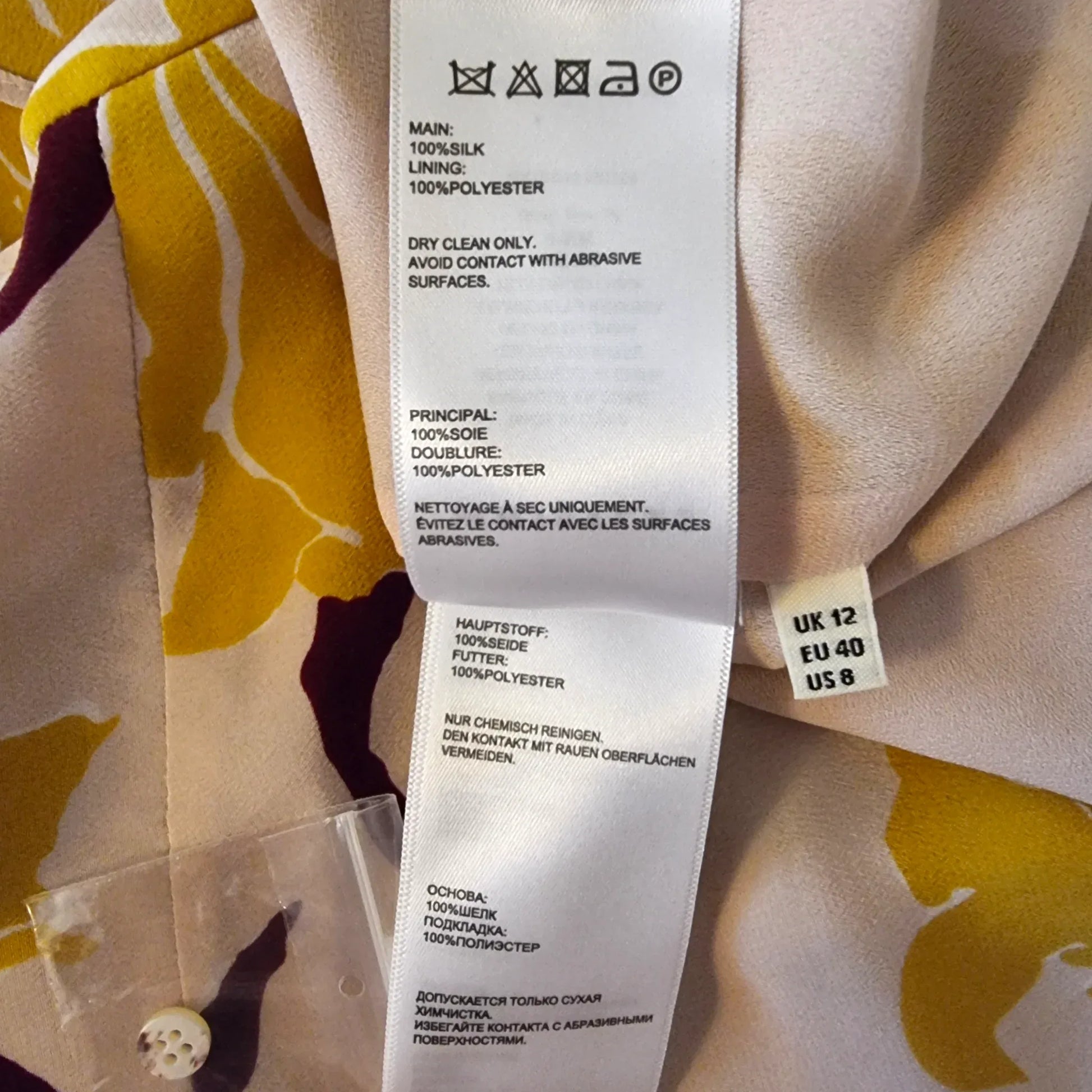 Whistles Multicoloured Lily Cold Shoulder Silk Top, UK 12 US 8 EU 40 - Timelessfashions