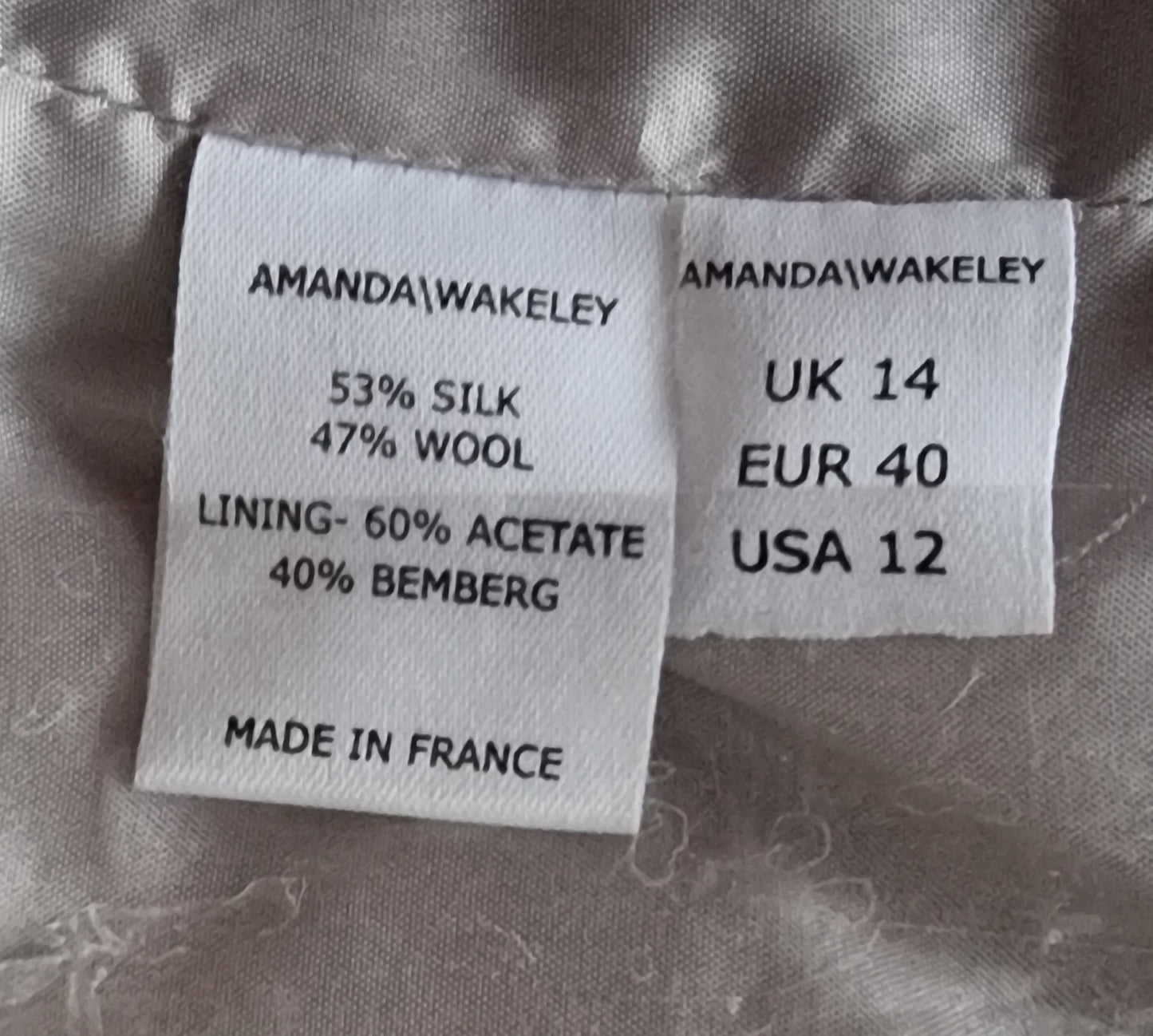 Amanda Wakeley Womens Duck Egg Blue Coat UK14 US 12 EU 40 Timeless Fashions