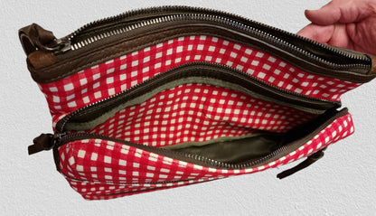 Dolce & Gabbana Unisex Red Check Messenger Shoulder/Cross Body Bag Timeless Fashions