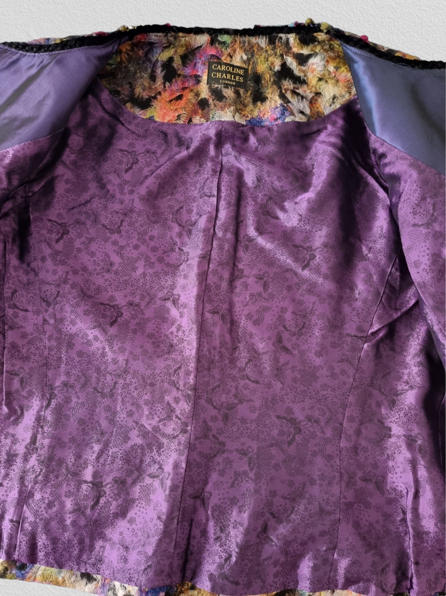 Caroline Charles Multicoloured Floral Jacket UK16 US 12 EU 44 Timeless Fashions