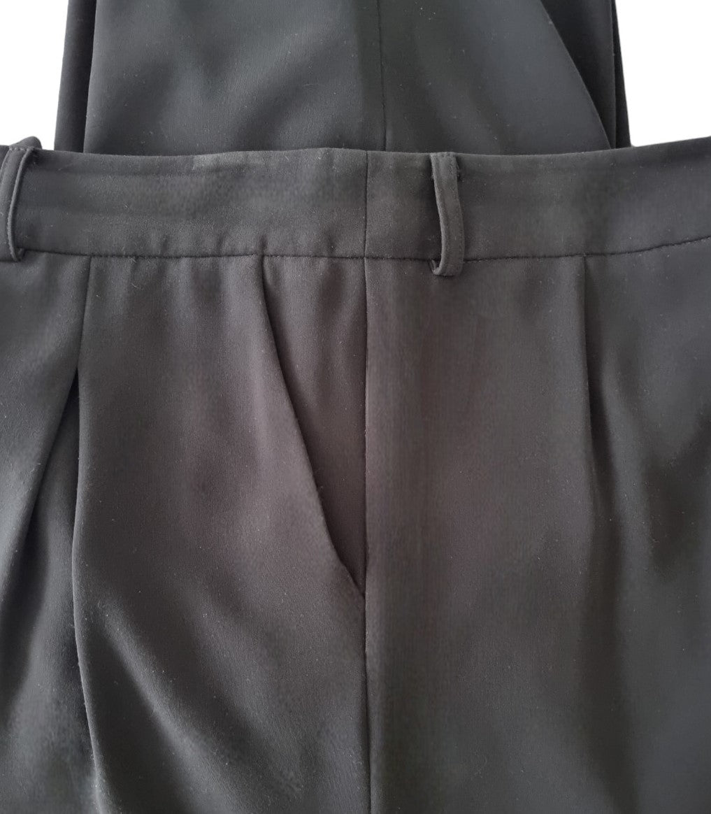 Armani Collezioni Vintage Black Wide Leg Trousers UK 14 US 10 EU 42 IT 46 Timeless Fashions