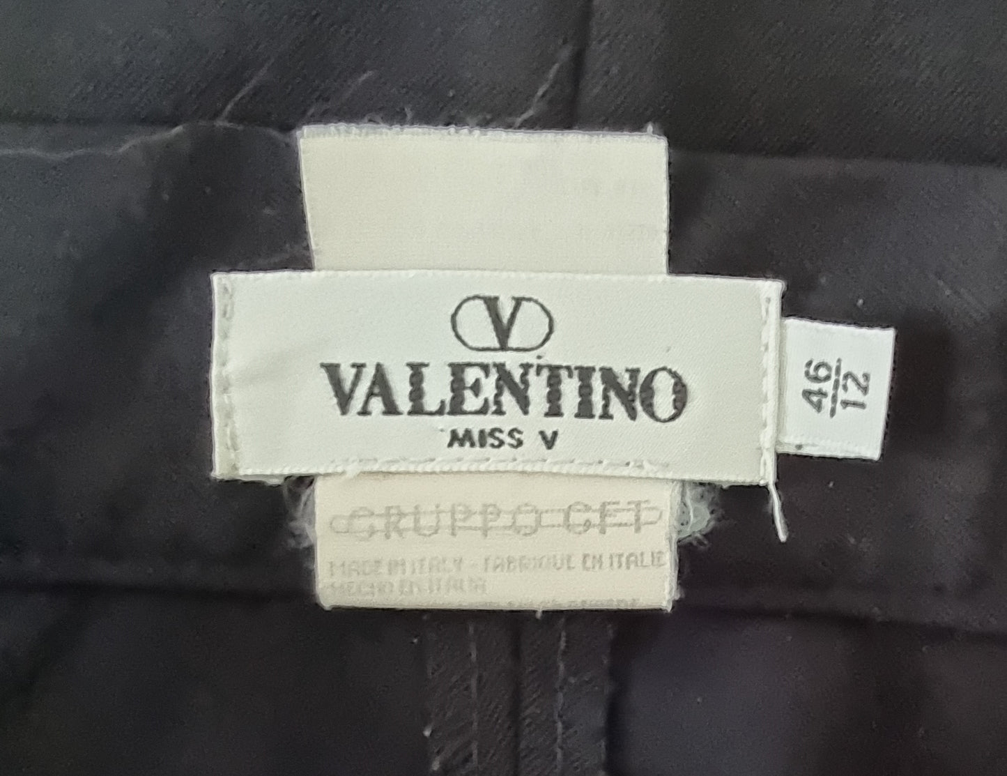 Valentino Miss V Vintage Straight Leg Black Trousers UK 14 US 10 EU 42 IT 46 Timeless Fashions