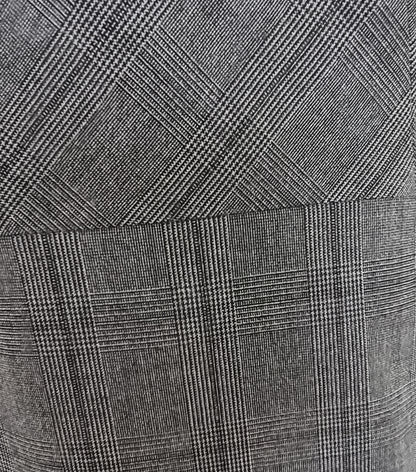 Close-up of a gray plaid fabric texture