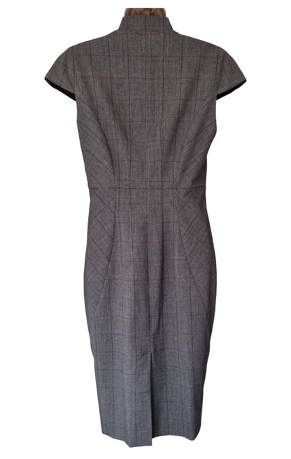 Alexon Grey Striped Pencil Dress UK 12 US 8 EU 40 Timeless Fashions