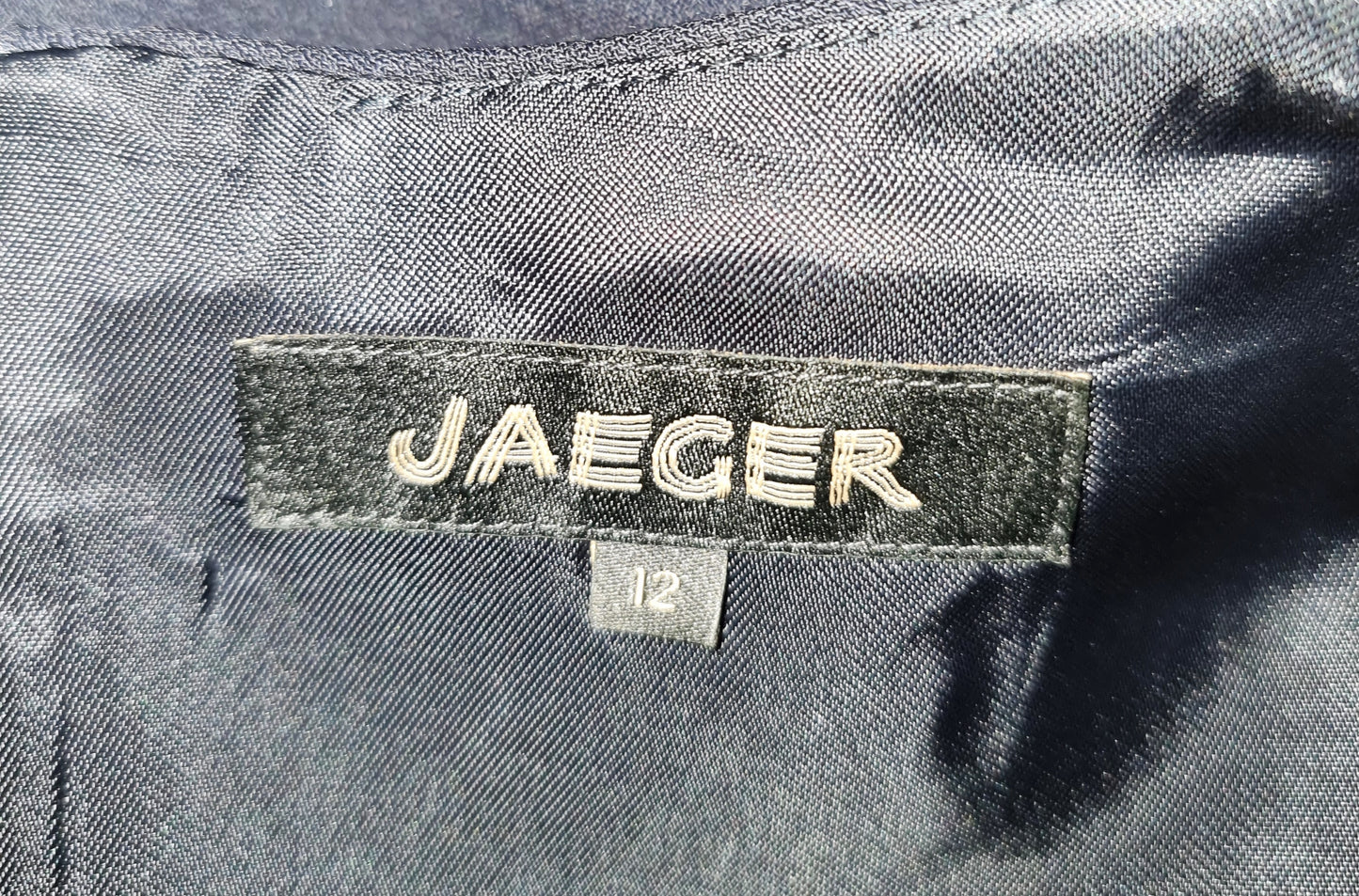 Jaeger Navy Blue Bodycon Dress UK 12 US 8 EU 40 Timeless Fashions
