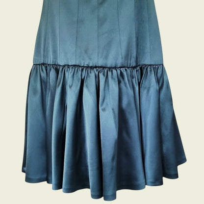 Karen Millen Emerald Green Satin Look Occasion Dress UK 10 US 6 EU 36 - Timelessfashions