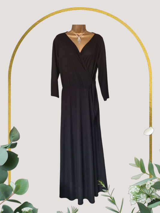 Massimo Dutti Black Maxi Dress UK 16 US 12 EU 44 IT 48 Timeless Fashions