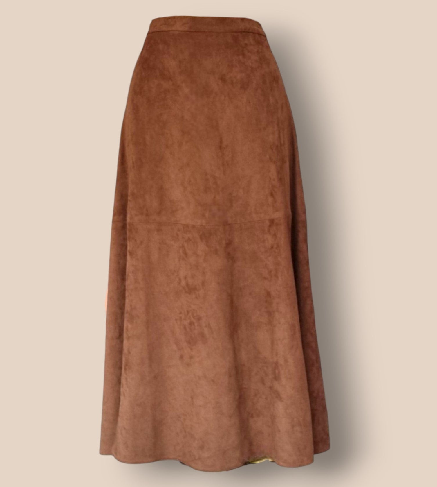 Aria Women's Tan Suedette Skirt UK 16 US 12 EU 44 Timeless Fashions