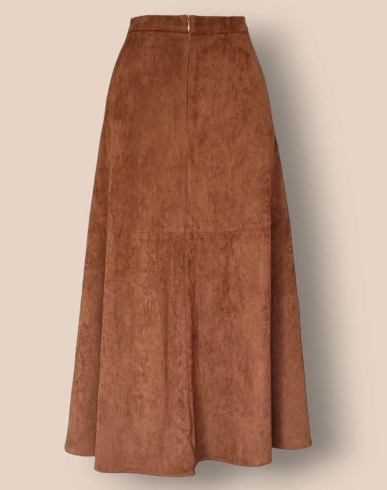 Aria Women's Tan Suedette Skirt UK 16 US 12 EU 44 Timeless Fashions