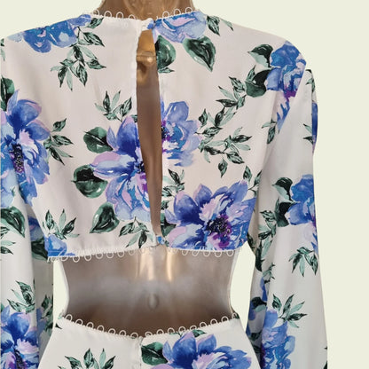 Coast Blue & White Lace Skater Dress UK 14 US 10 EU 42 - Timelessfashions