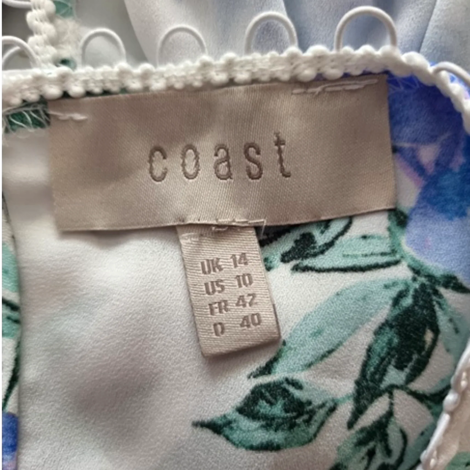 Coast Blue & White Lace Skater Dress UK 14 US 10 EU 42 - Timelessfashions