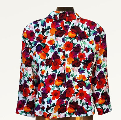 Caroline Charles London Vintage Floral Lined Jacket UK 16 US 12 EU 44 Timeless Fashions