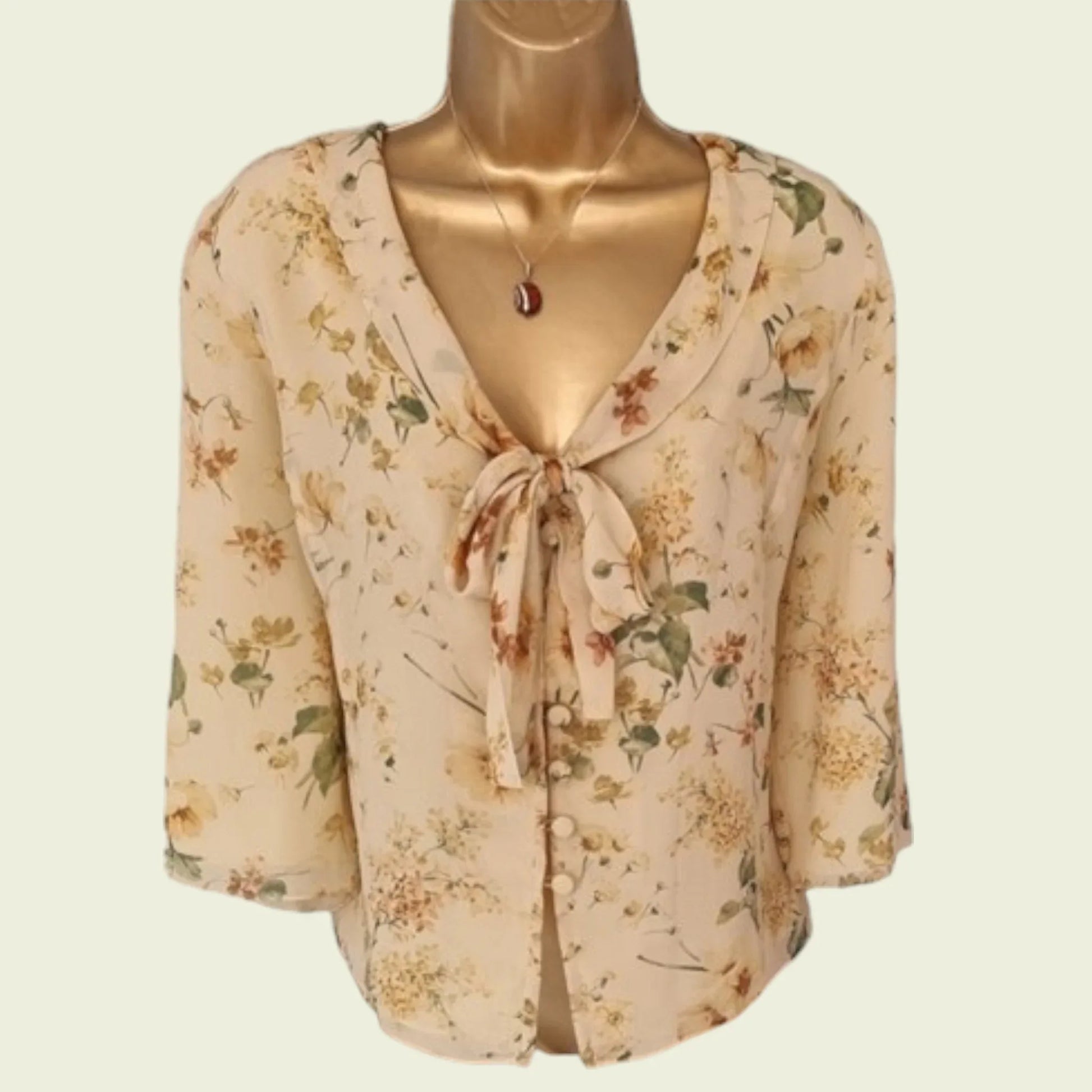 Caroline Charles Vintage Silk Skirt & Blouse UK 16 US 12 EU 44 - Timelessfashions