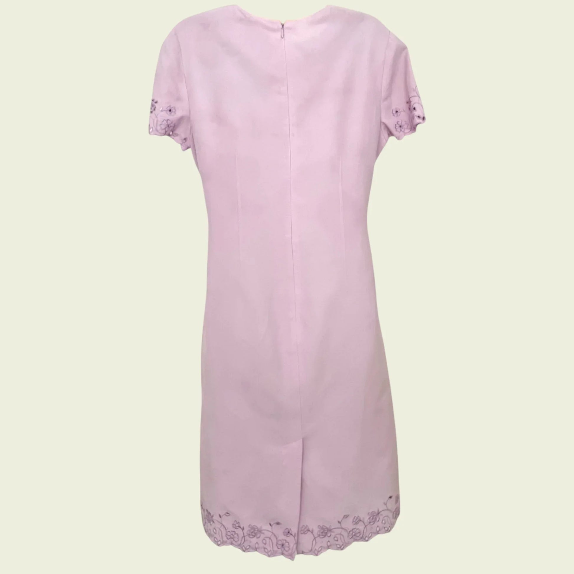 Viyella Vintage Lilac Broderie Anglais Dress UK 10 US 8 EU 38 - Timelessfashions