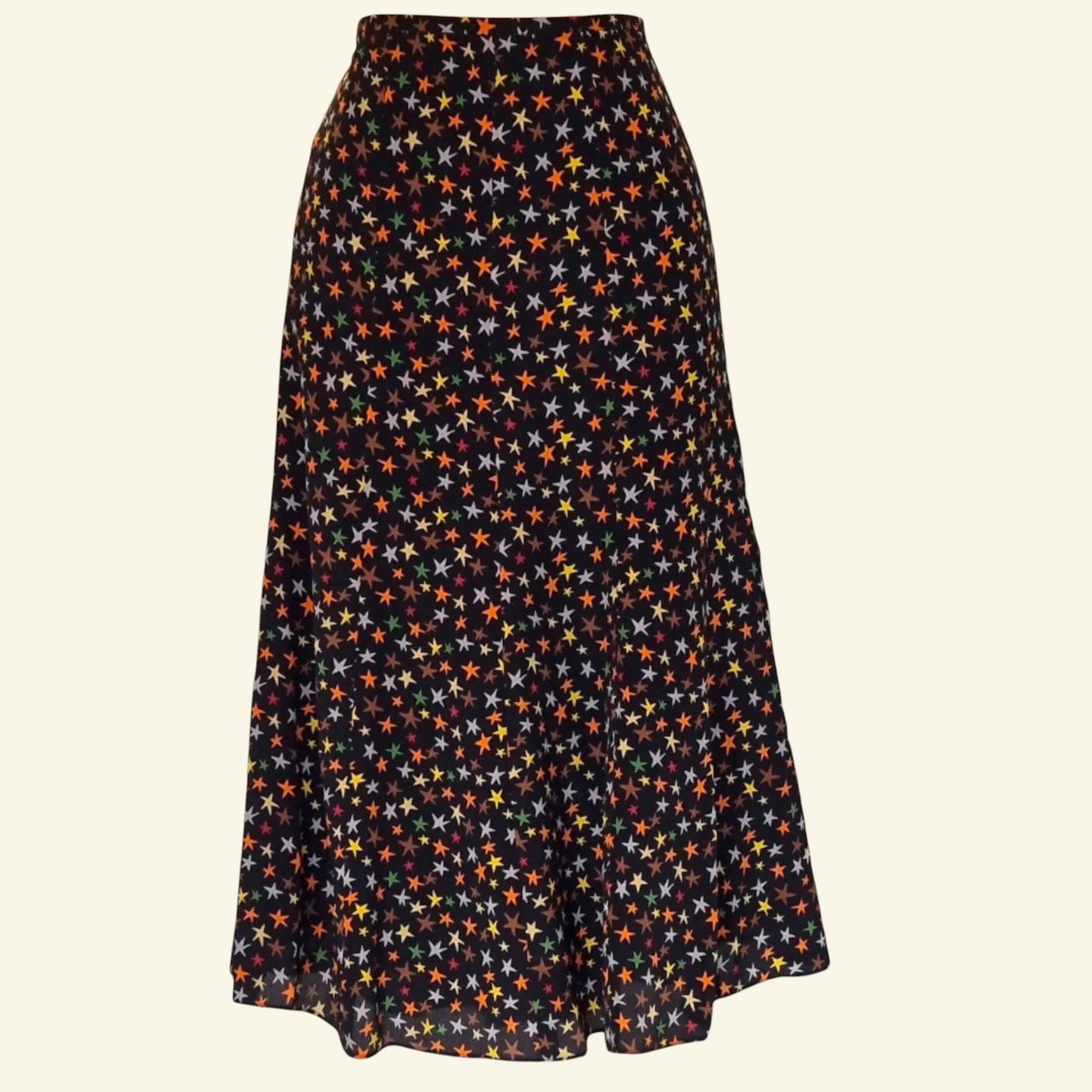 Caroline Charles London Vintage Black Silk Skirt & Top UK 16/18 US 12/14 EU 44/46 - Timelessfashions